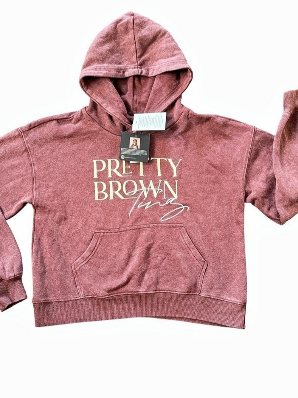 Legendary Rootz Pretty Brown Ting Graphic Fleece Hoodie Women's XXS NWT